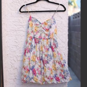 White Floral Mini Sun Dress